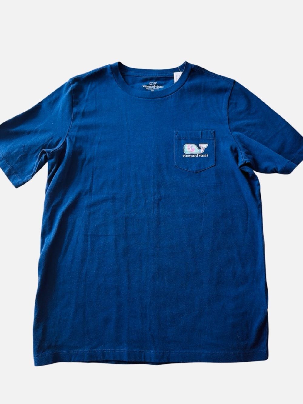 Vineyard Vines Tee Shirt NWT Navy Blue Tie Dye Whale Girls Medium 12-14 - Picture 2 of 3
